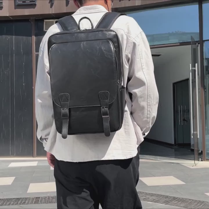 Leather backpack